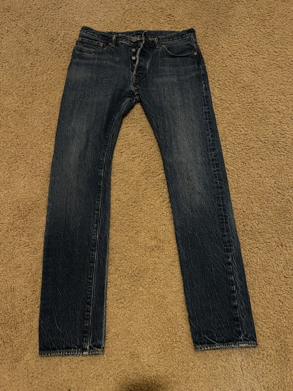 Levi’s 501 Skinny Jeans W32 L34 Blue Denim Button Fly Classic Fit